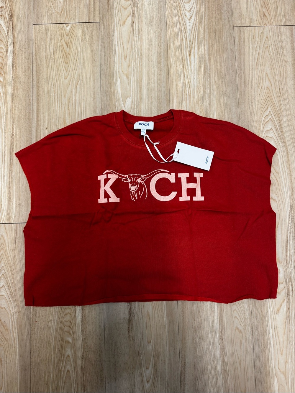KOCH Red Crewneck Graphic Sweater